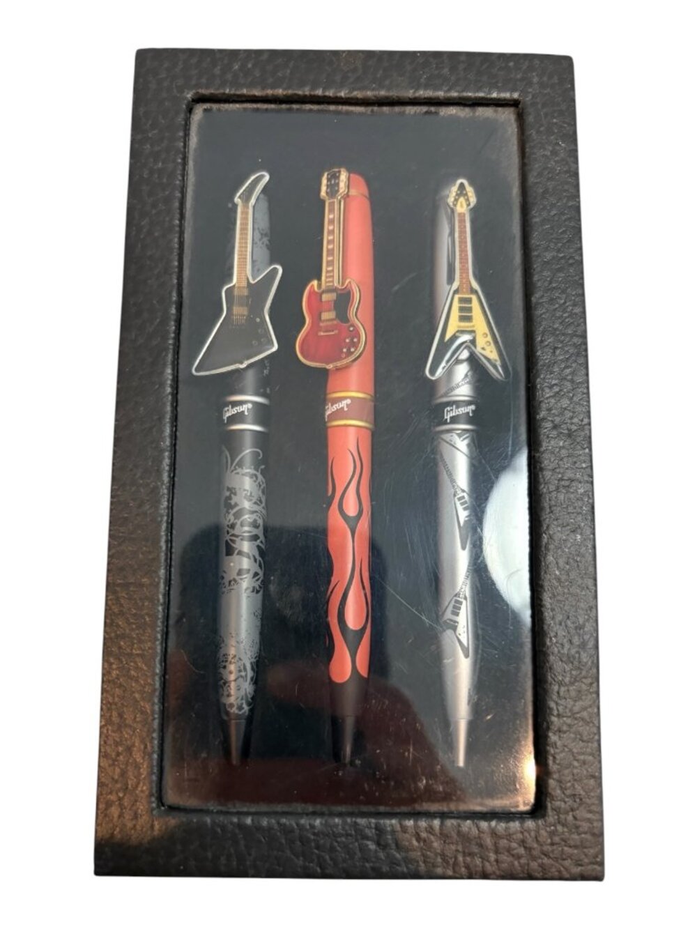 Gibson Guitar Pen Set Explorer SG Flying V Guitar Designs Lot of 3